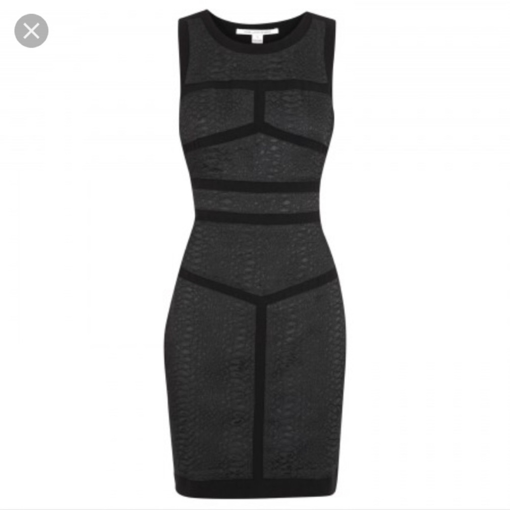 Diane Von Furstenberg “Hadya” Black Sheath LBD Dress
